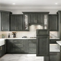 Kabinetti tal-kċina griż smokey